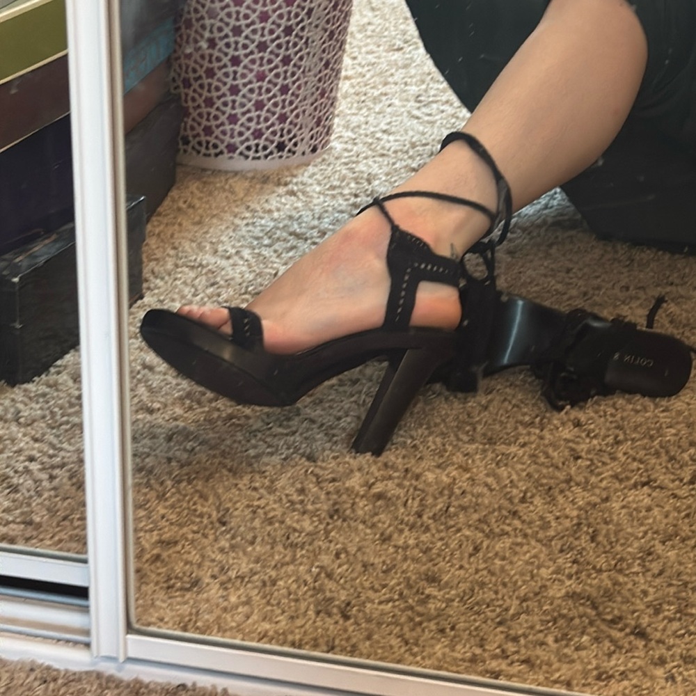 Vintage Colin Stuart Black Lace-Up Heels - Picture 8 of 8